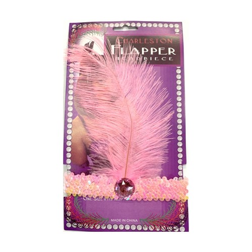 Baby pink flapper headband - pink, |