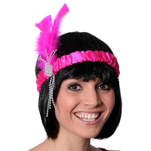 Pink flapper headband - pink, pack