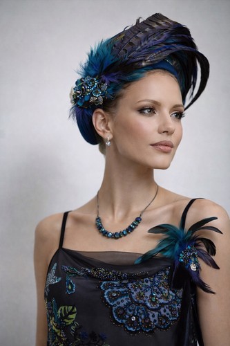 Luxurious feathers head - , piece