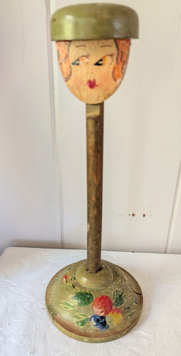 Vtg hand painted wood - wood, deco
