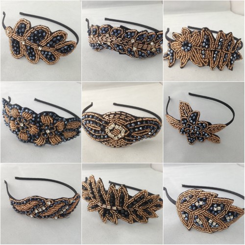 Vintage beaded head piece - beaded,