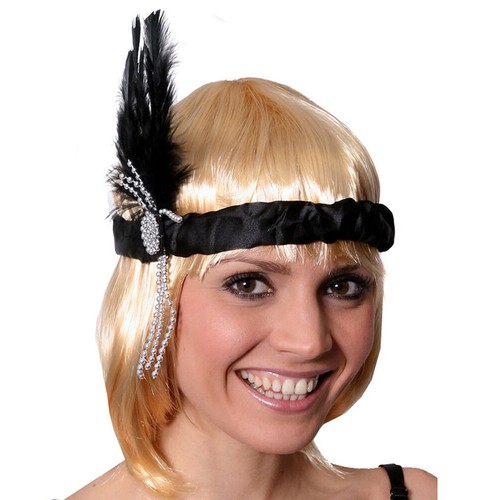 Black flapper headband - black, 4