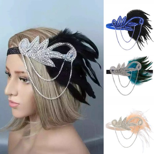 Gatsby headband black feather - gatsby,