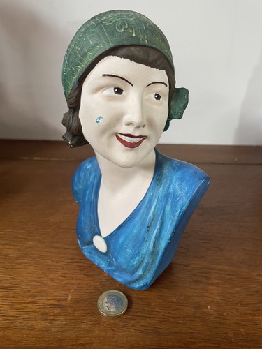 Art deco flapper head plaster - head,